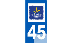 autocollant immatriculation 45 le Loiret