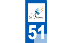 autocollant immatriculation motard 51 de la Marne