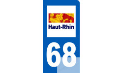 autocollant immatriculation motard 68 du Haut-Rhin