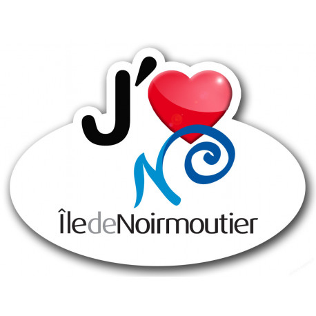 Sticker autocollant j'aime l'Ile de Noirmoutier