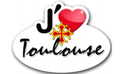 Sticker autocollant j'aime Toulouse