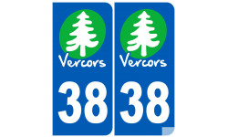 autocollant numéro immatriculation 38 (Isère) Vercors