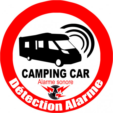 Alarme pour camping car - 10cm - Autocollant/sticker