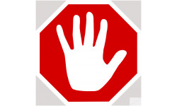 STOP MAIN - 15x15cm - Sticker/autocollant