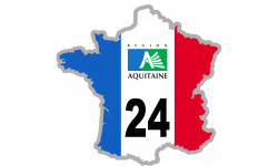 FRANCE 24 région Aquitaine - 10x10cm - Sticker/autocollant