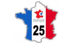 FRANCE 25 Région Franche-Comté - 5x5cm - Sticker/autocollant