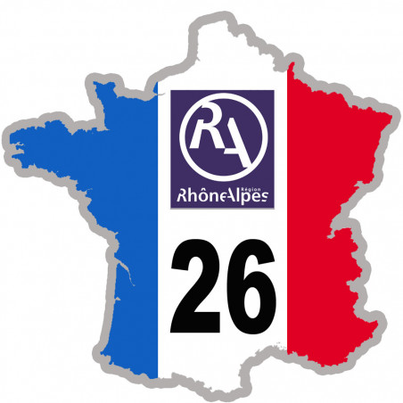FRANCE 26 Région Rhône Alpes - 5x5cm - Sticker/autocollant