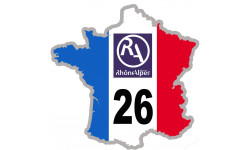 FRANCE 26 Région Rhône Alpes - 15x15cm - Sticker/autocollant