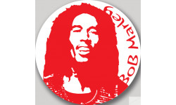 Bob Marley rond (20x20cm) - Sticker/autocollant