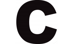 Lettre C noir sur fond blanc (20x19.4cm) - Sticker/autocollant